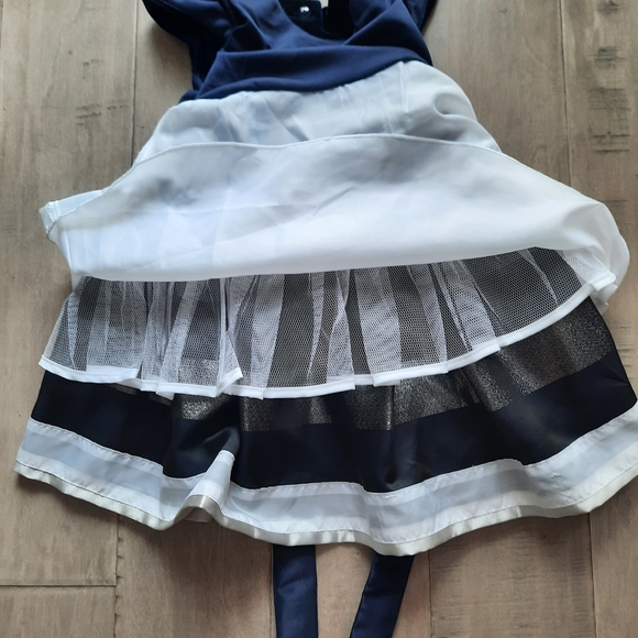 Jona Michelle Navy and Silver Striped Formal Dress - Picture 5 of 5